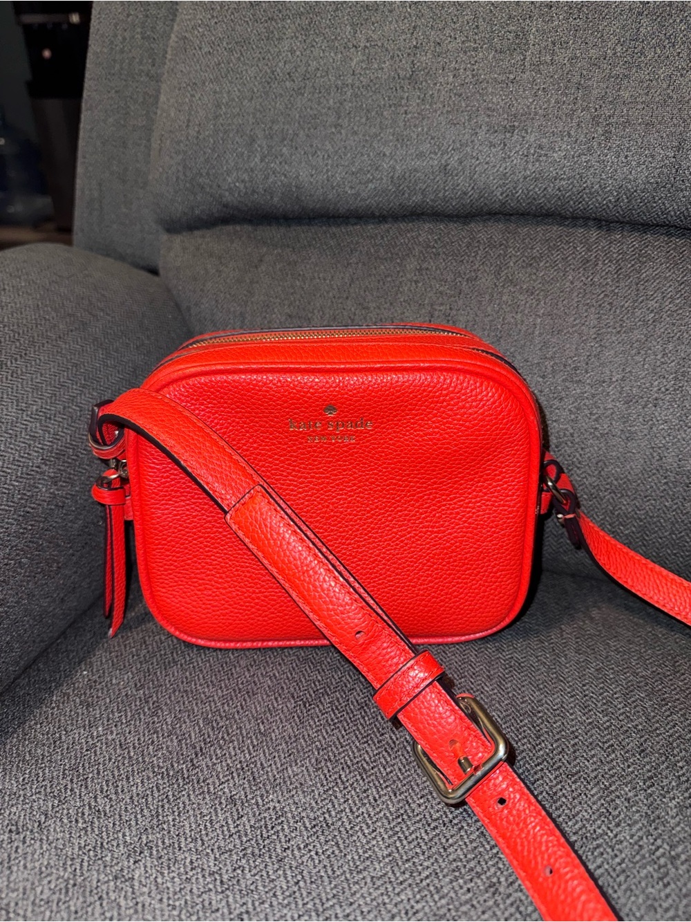kate spade New York small Orange/ Red Leather Crossbody Bag